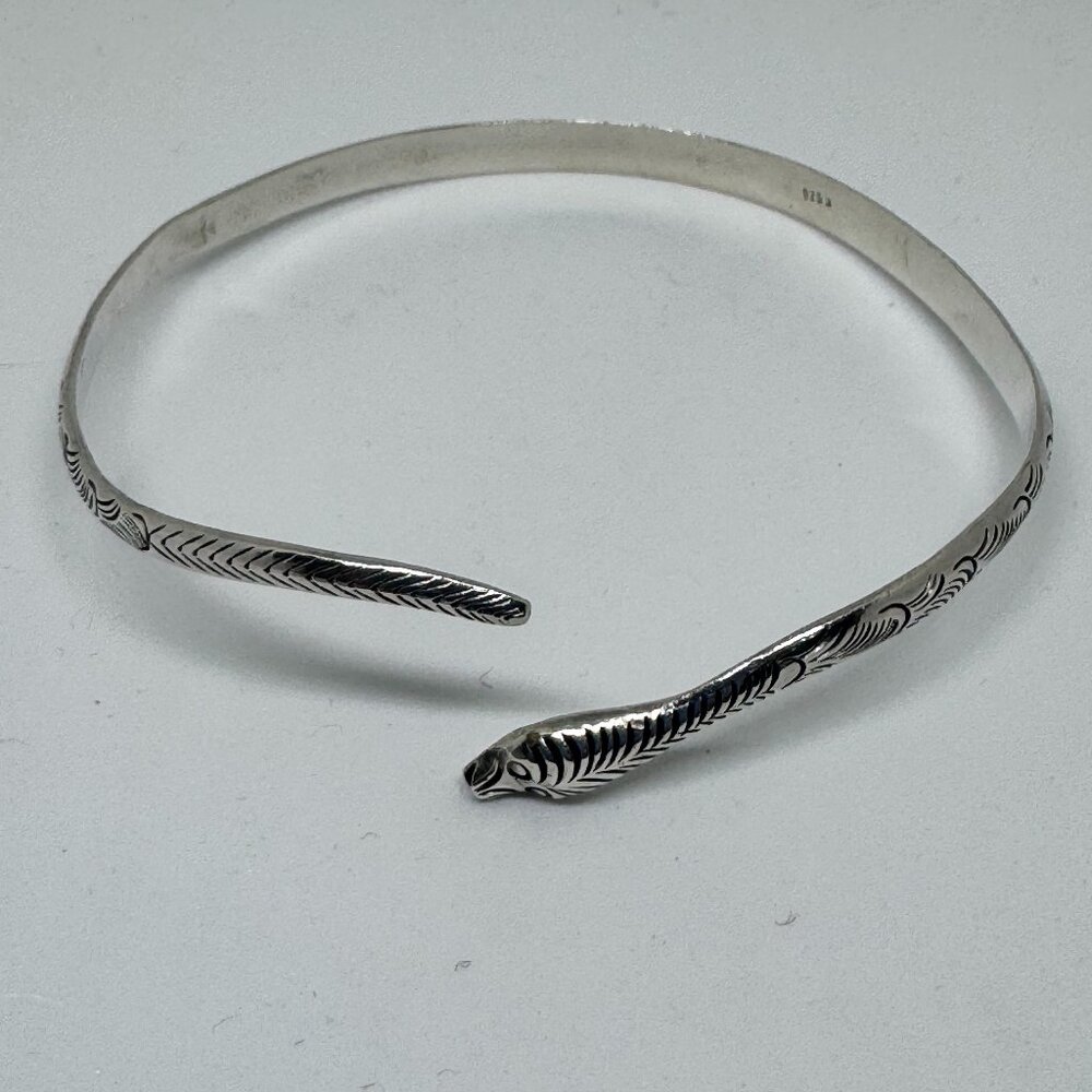 Vintage Sterling Silver Snake cuff bracelet